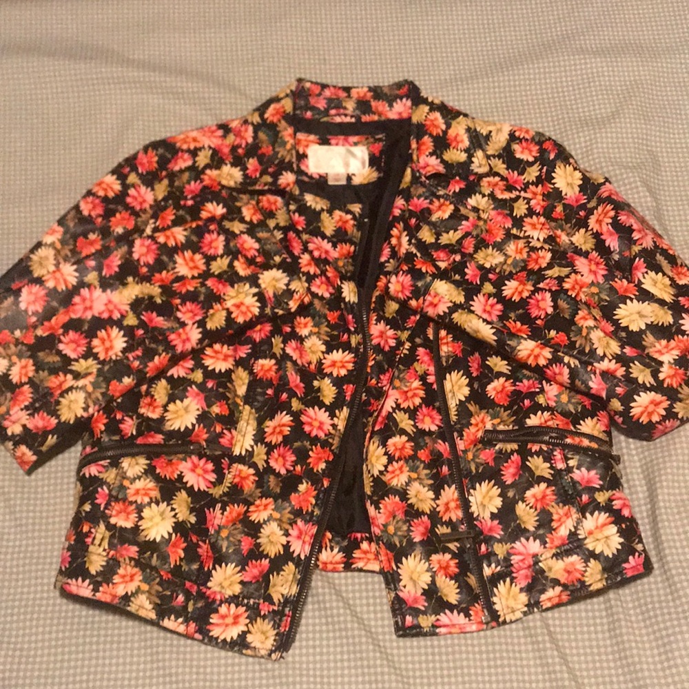 Floral biker jacket